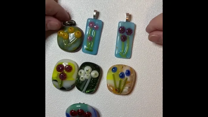 Fuse the bouquets together to create pendants or magnets.