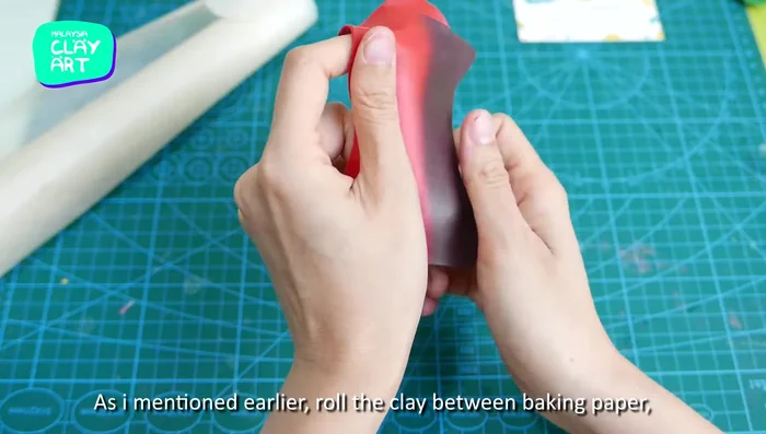 Roll out the blended clay and cut out petal shapes.
