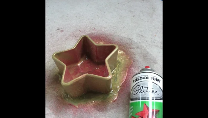 Touch up any areas that need additional paint or glitter.