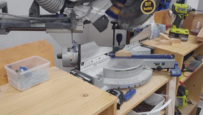 Install short mitered rails using glue and 2-inch screws.