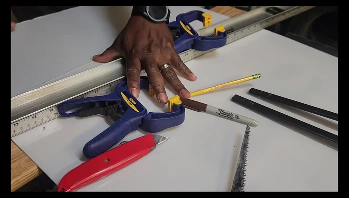 Cutting and Shaping Acrylic: Scoring and cutting acrylic with oscillating tool (multiple passes needed).