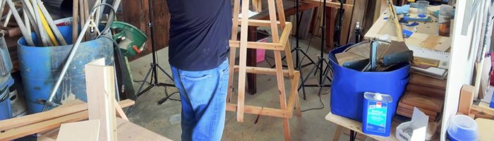 Attach decorative arrow pieces. Center and attach them at the desired height (8 inches in this example) using 1 1/4-inch deck screws.