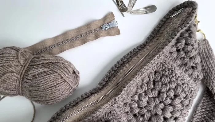 Measure the desired length of the zipper on your bag (e.g., 13 inches) and mark it.