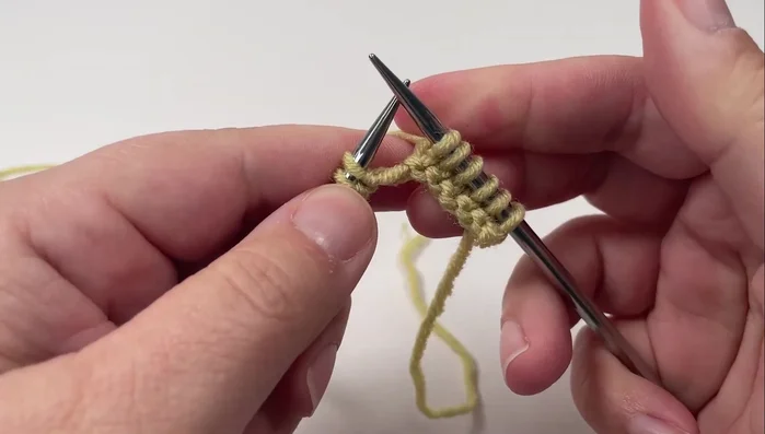 Purl one, knit five.