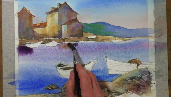 Adding transparent blue ripples to the dry sea.