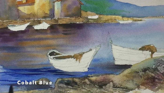 Adding transparent blue ripples to the dry sea.