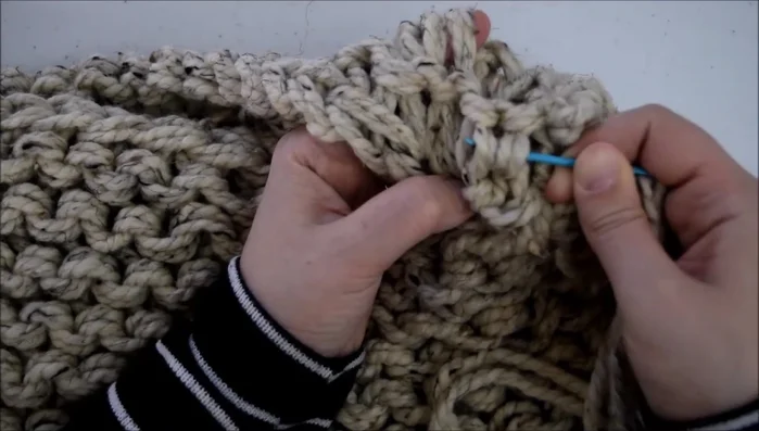 Repeat steps 3 and 4 along the entire top and bottom edges, creating a continuous seam.