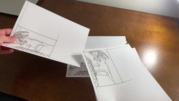 Optional: Use a photocopier to create a colored sketch for planning color separations and visualizing the final print.