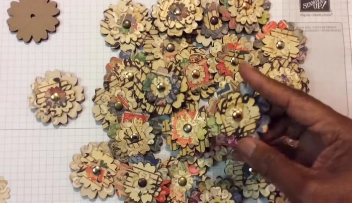 Fasten the layers together using brads in the center.