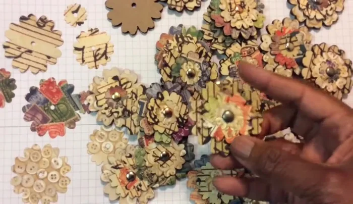 Fasten the layers together using brads in the center.