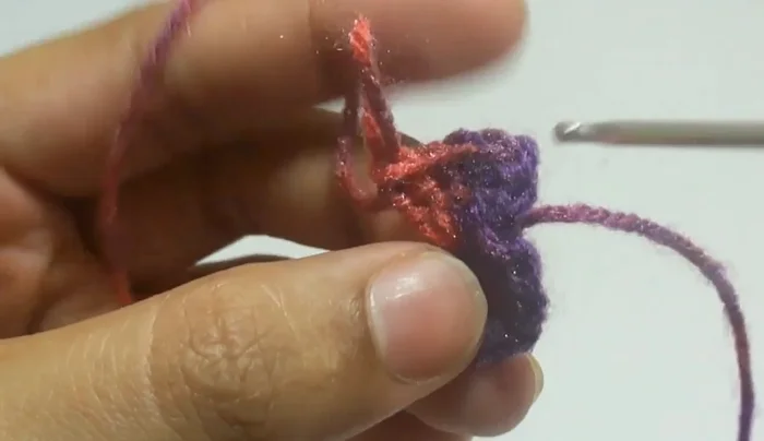 Work a slip stitch through the first three chain stitches to complete the first round.
