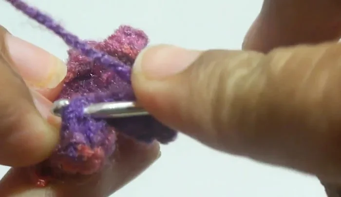 Work a slip stitch through the first three chain stitches to complete the first round.