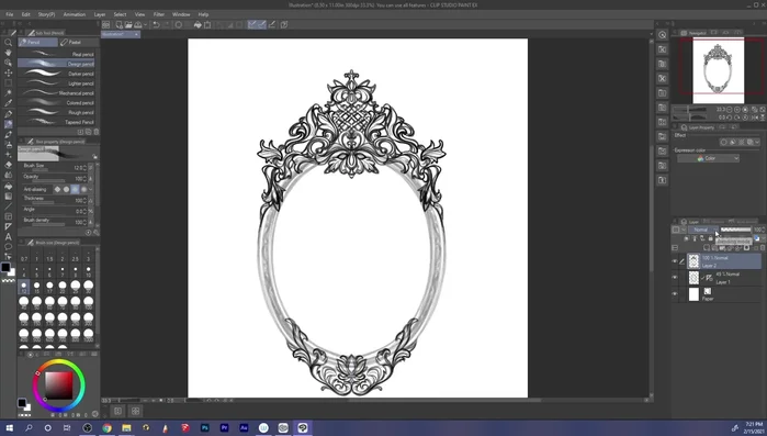 Sketching the character portrait (Noelle).