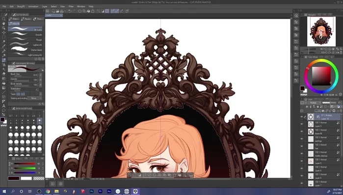 Softening edges and adding detail with a water blending brush.