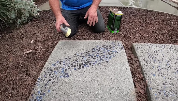 Remove forms and clean stepping stones of any remaining residue.