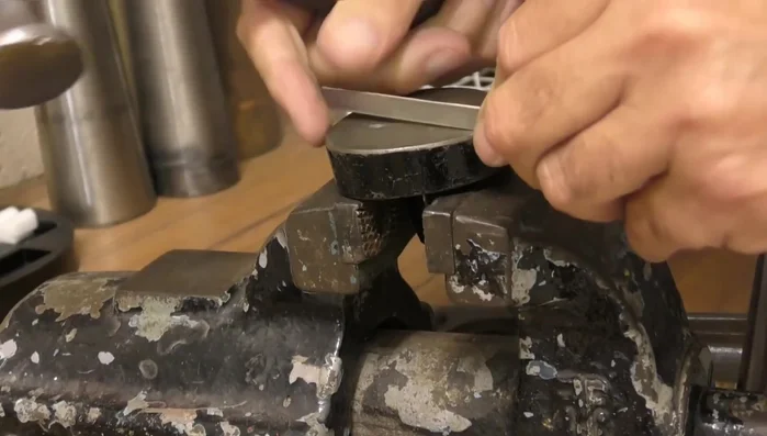 Flatten the edges using a hammer, ensuring width is not reduced.