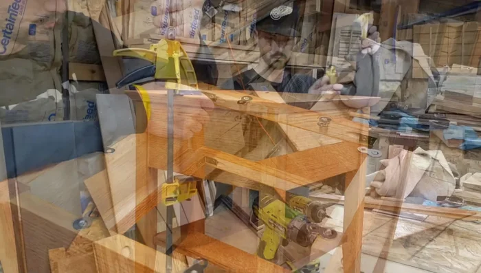 Final sanding and drawer front installation.