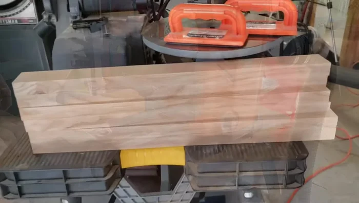 Gluing up the table.