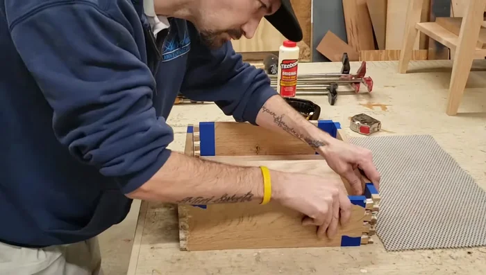 Preparing and assembling drawers.