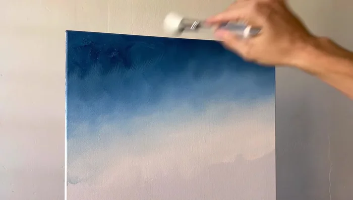 Let the sky layer dry completely before continuing.