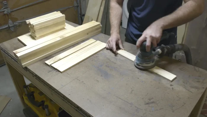 Apply pre-stain to prevent splotchiness on pine/softwood.