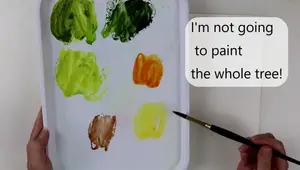 Easy Dry Brush Tree Painting Technique: Summer & Autumn Trees