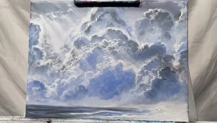 Add finishing touches with bright aqua green or turquoise to the water.