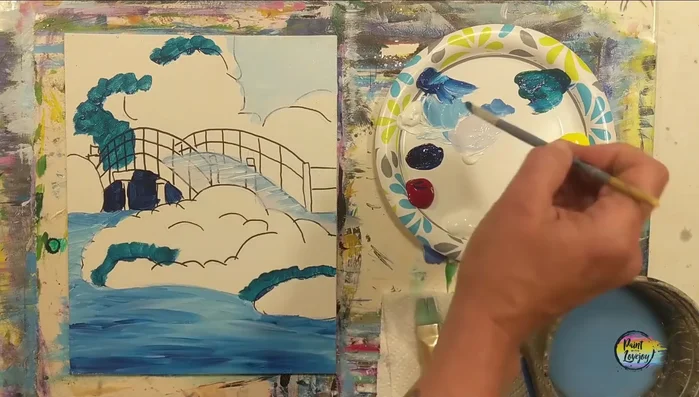 Add highlights with light yellow-green, focusing on lighter areas.