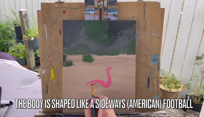 Paint the body in the shape of a sideways American football.