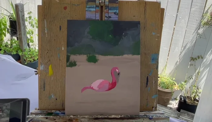 Outline eye sockets and the underside of the chin with very light pink, highlighting the neck area.