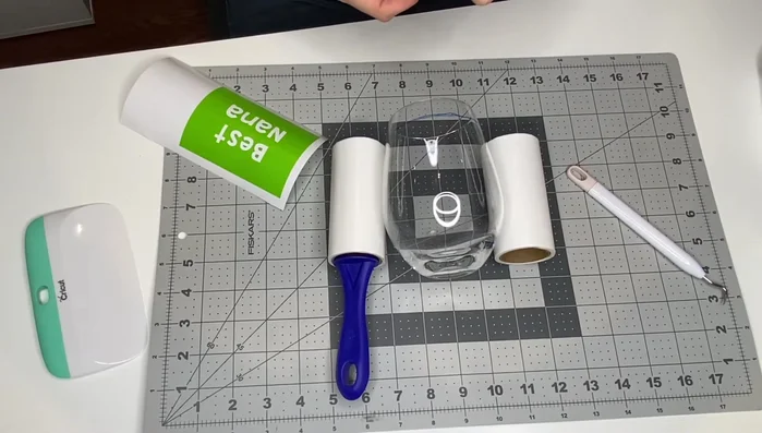 Apply painter's tape around your stencil to protect the rest of the glass.