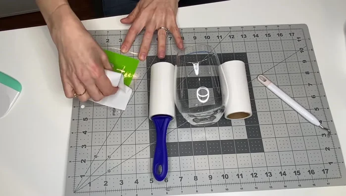 Apply painter's tape around your stencil to protect the rest of the glass.