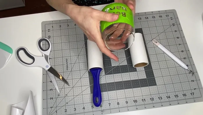 Apply painter's tape around your stencil to protect the rest of the glass.