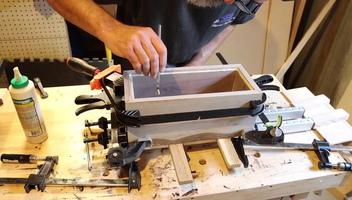 Glue and clamp the bottom piece securely.