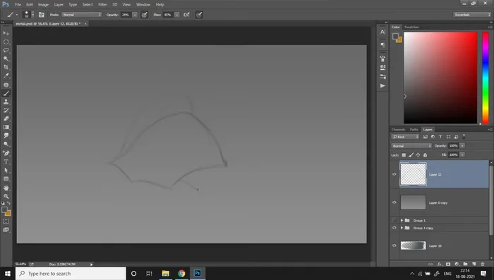 Flat Base Colors: Fill in solid flat base colors for all segments on separate layers. Use the lasso tool and keyboard shortcut (ctrl+backspace).