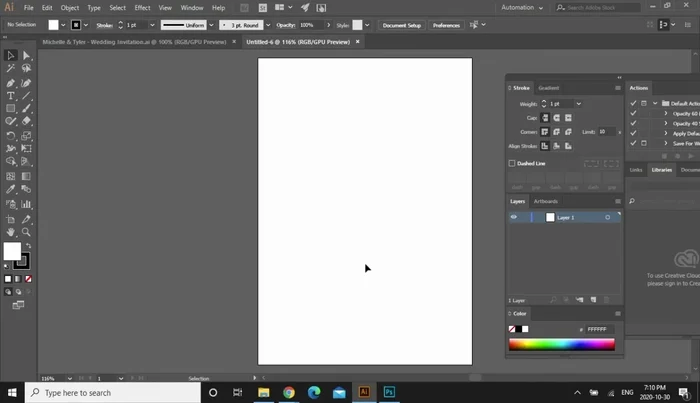 Select and change the font color of the bride and groom's names to gold (or desired color).