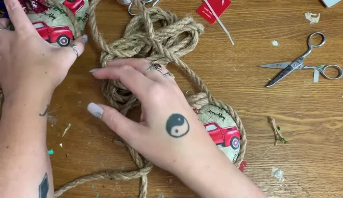 Add a hanger using twine or ribbon: