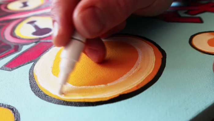 Adding signature and finishing touches.