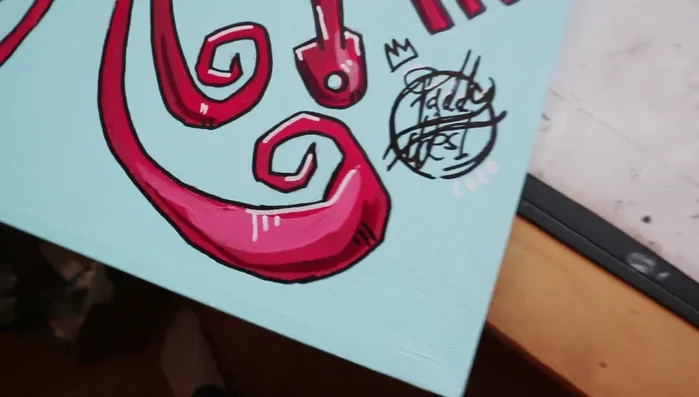 Adding signature and finishing touches.