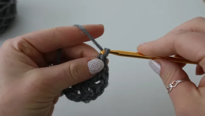 Slip stitch to the top of the first chain to finish the round.