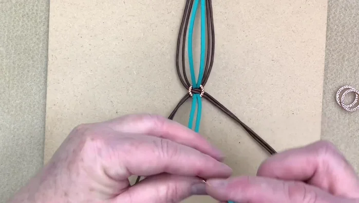 Repeat steps 2 and 3 with progressively larger rings, ensuring a tight, flat braid each time.
