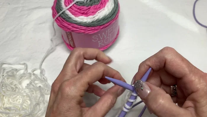 Repeat step 3 at the beginning of each row. Note: The yarn overs at the beginning of each row create the eyelet holes.