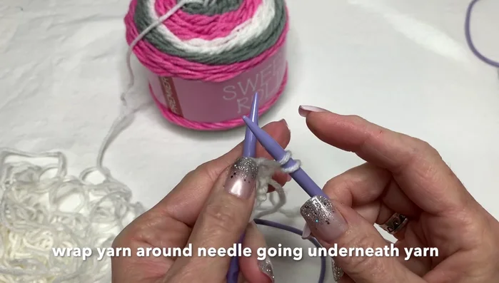 Repeat step 3 at the beginning of each row. Note: The yarn overs at the beginning of each row create the eyelet holes.