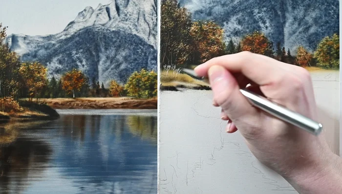 Glaze sepia lightly over the bush to further refine highlights and shadows.