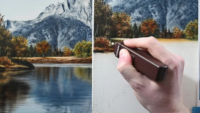 Use a dark green colored pencil (or airbrush) to add blades of grass or small plants.