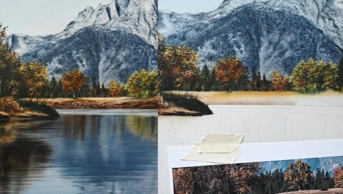 Use a dark green colored pencil (or airbrush) to add blades of grass or small plants.