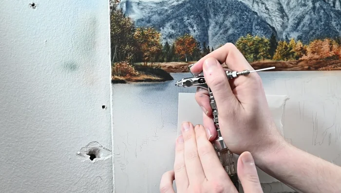 Use a ruler for perfectly horizontal lines when erasing ripples, keeping the water surface flat. 