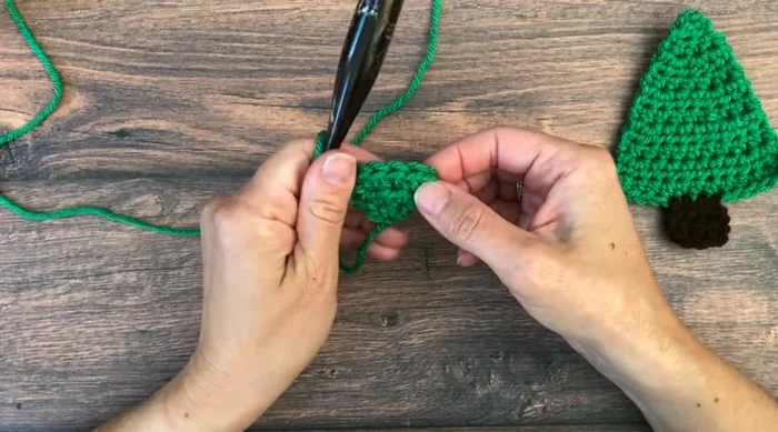 Row 6: Chain one, half double crochet in each stitch across (total 8 stitches).