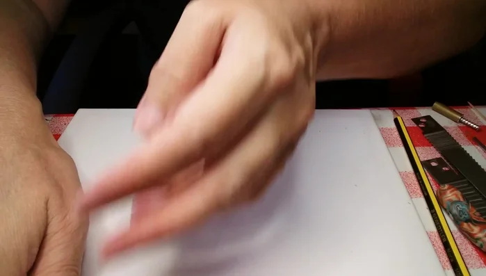 Cut out shapes using template and clay cutter.