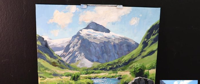 Adding final details and highlights to various areas of the painting to create depth and texture.